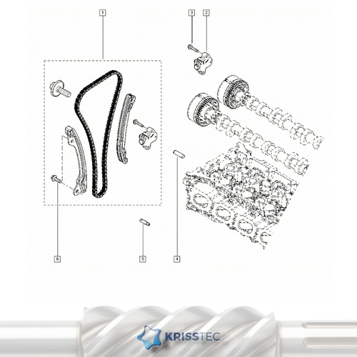 Genuine timing chain kit compatible with Dacia, Renault, Nissan and Mercedes 0.9, 1.2, 1.4 TCe / DIG-T Engines 130C12345R - image 1