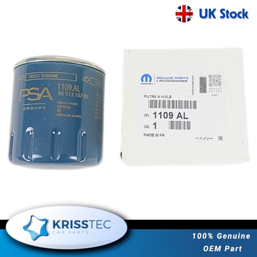 Brand New 1109AL Citroen Peugeot Oil Filter Engine 1.2 PureTech Genuine - Main Image